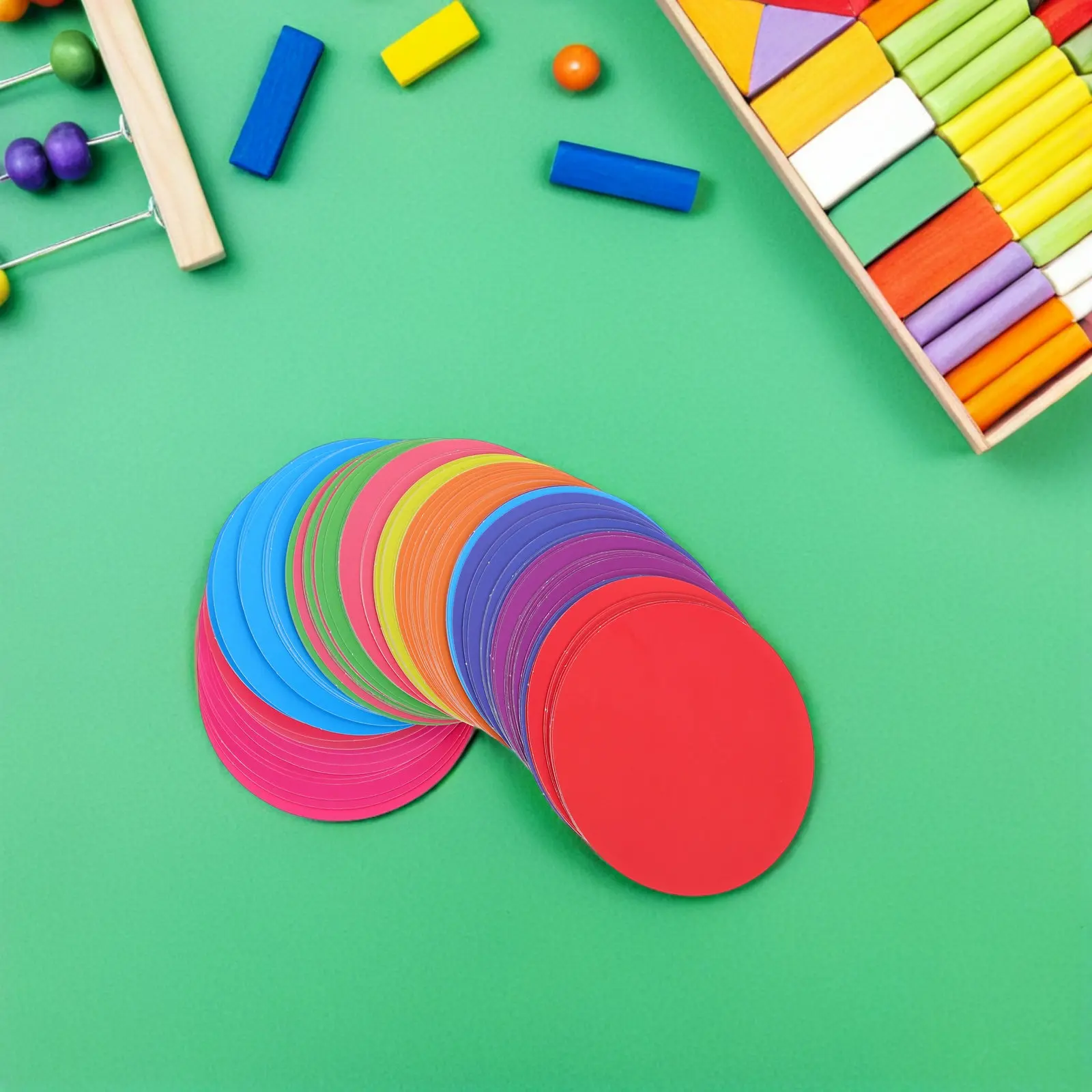 108Pcs High Saturation Round Paper Cutouts Bulletin Board Paper Cutouts Classroom Decor Spring Decoration