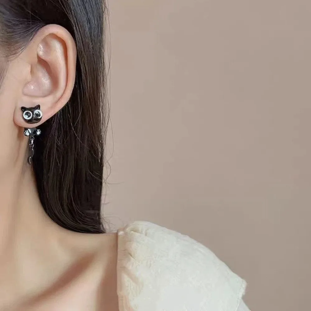 

Accessories Simple Black Cat Earrings Sweet Light Luxury Black Cat Ear Studs Temperament Cute Cartoon Earrings Jewelry Gifts