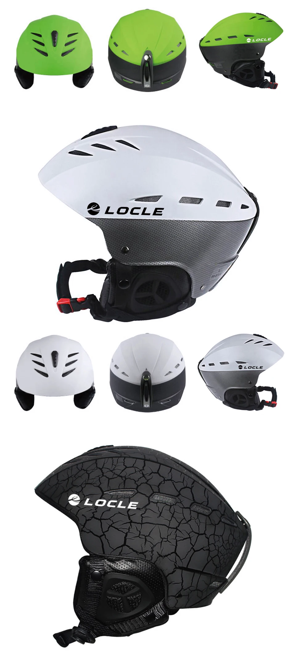 LOCLE Professioneller Skihelm für Herren und Damen, Kinder, Skihelm, Schnee, Skaten, Snowboard, Schneemobil, Skateboard, Größe 52–61 cm – Detail 8
