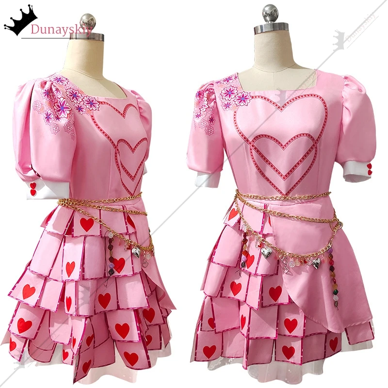 Girls Dresses Kids D-Descendants 4 Red Cosplay Costume Movie Princess Dress Halloween Carnival Dress Up