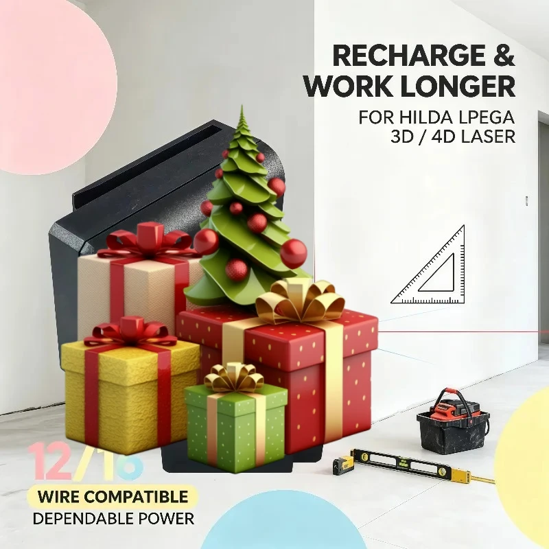 Durable Rechargeable Lithium Battery For Hilda lpega 12 Wire 16 Wire 3D 4D Self‑Leveling Laser Level Kit