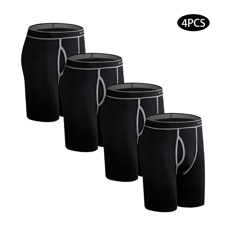 

4 шт. длинное хлопковое нижнее белье, мужские боксеры, сексуальные мужские трусы, трусики с боковым отверстием для мужчин, спортивные трусы, мужские брендовые плавки, шорты