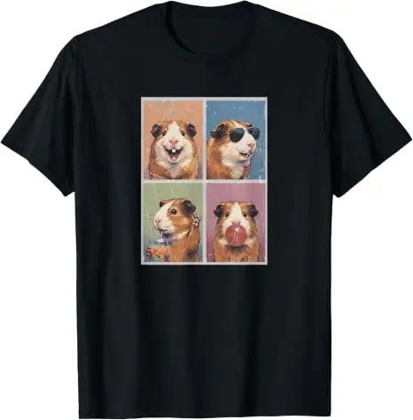 Meerschweinchen Lustiges Meerschweinchen-T-Shirt Y2k Niedliche Damen- und Herrenmode Streetwear Kleidung Humor Tierdruck Ästhetisches T-Shirt Geschenk – Detail 8
