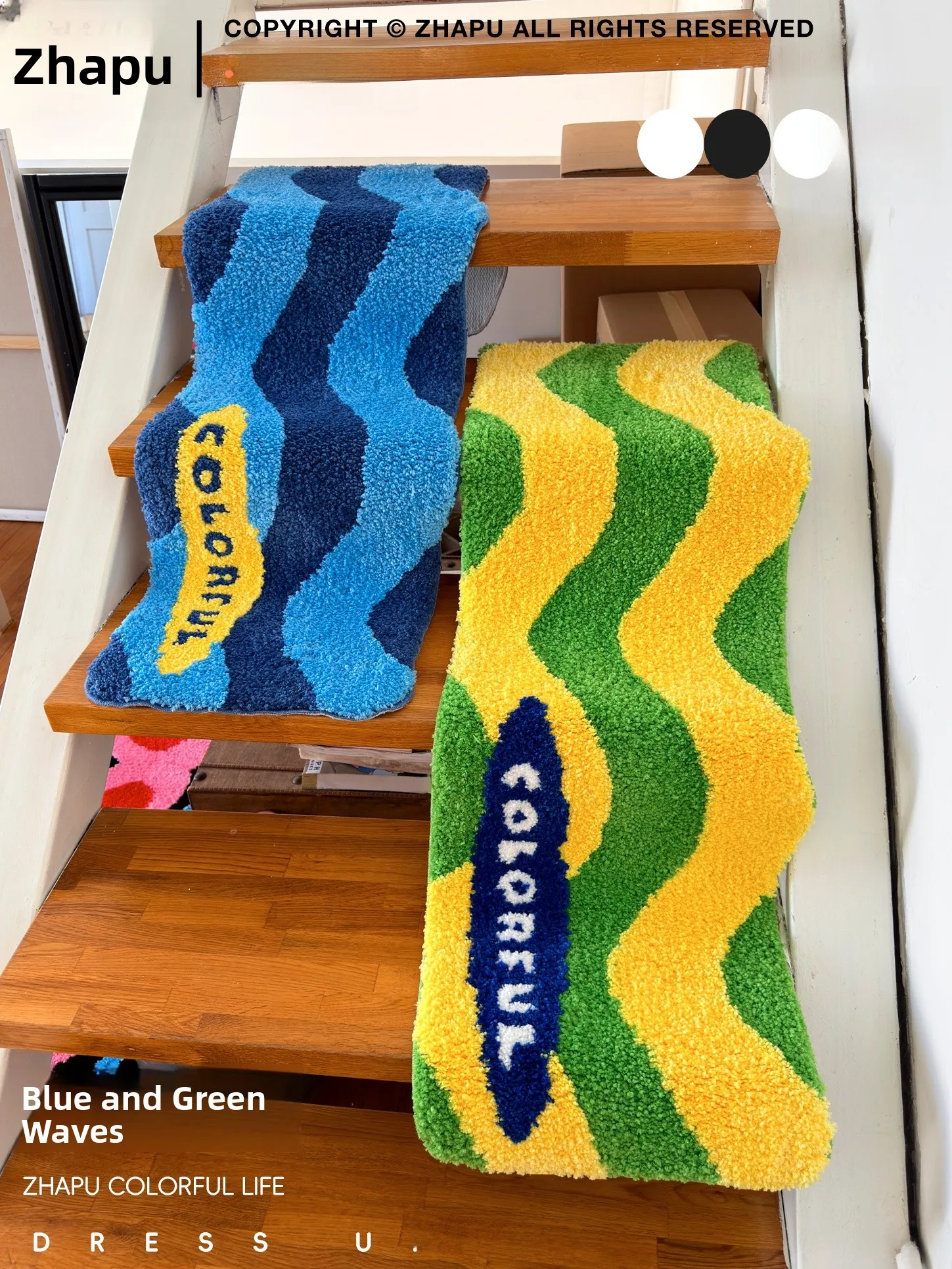 

Original Wave Pattern Stripes Anti-Slip Carpet Nordic Style Home Use Sofa Blanket Irregular Shape Rugs Floor Cover