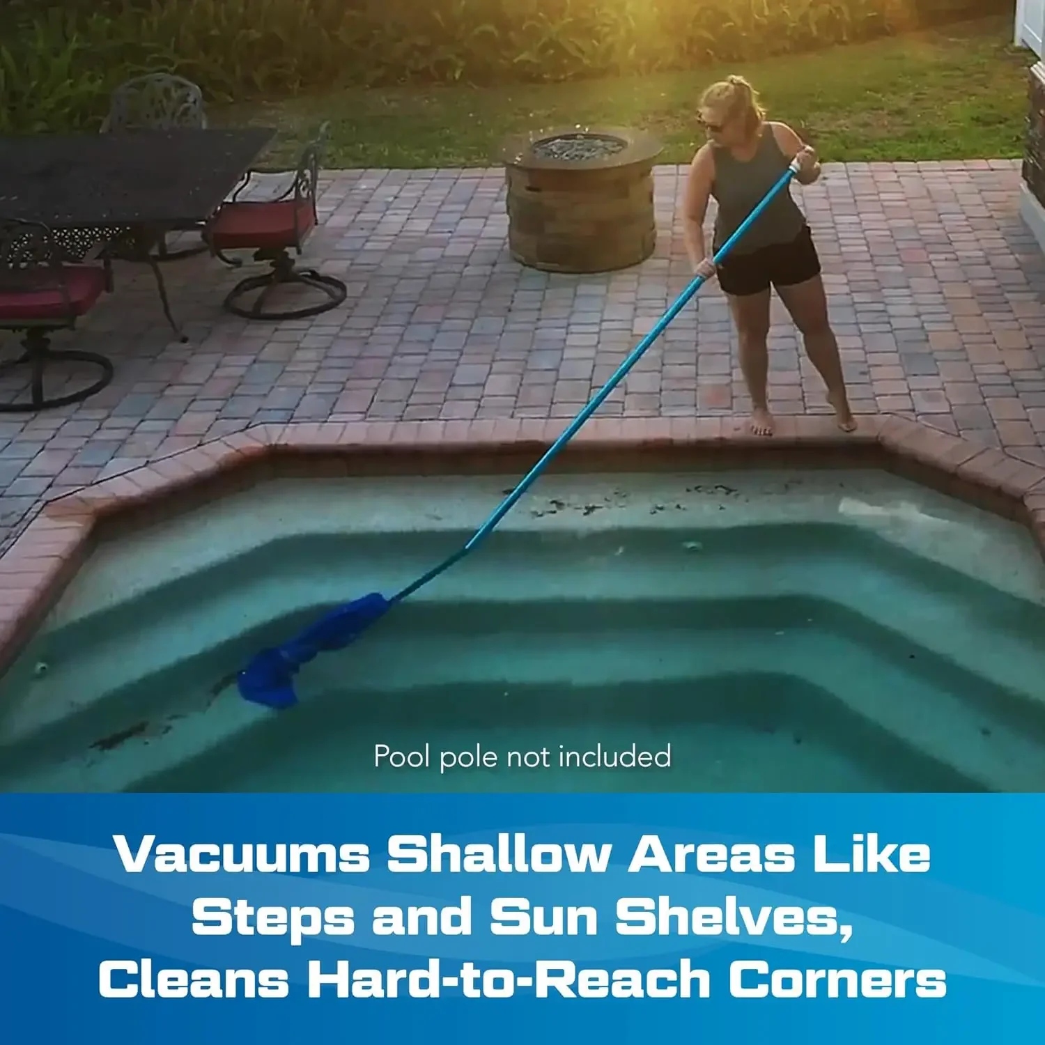 Max Cordless Pool Vacuum for Deep Cleaning  Strong Suction,Handheld Rechargeable Swimming Pool Cleaner for Inground