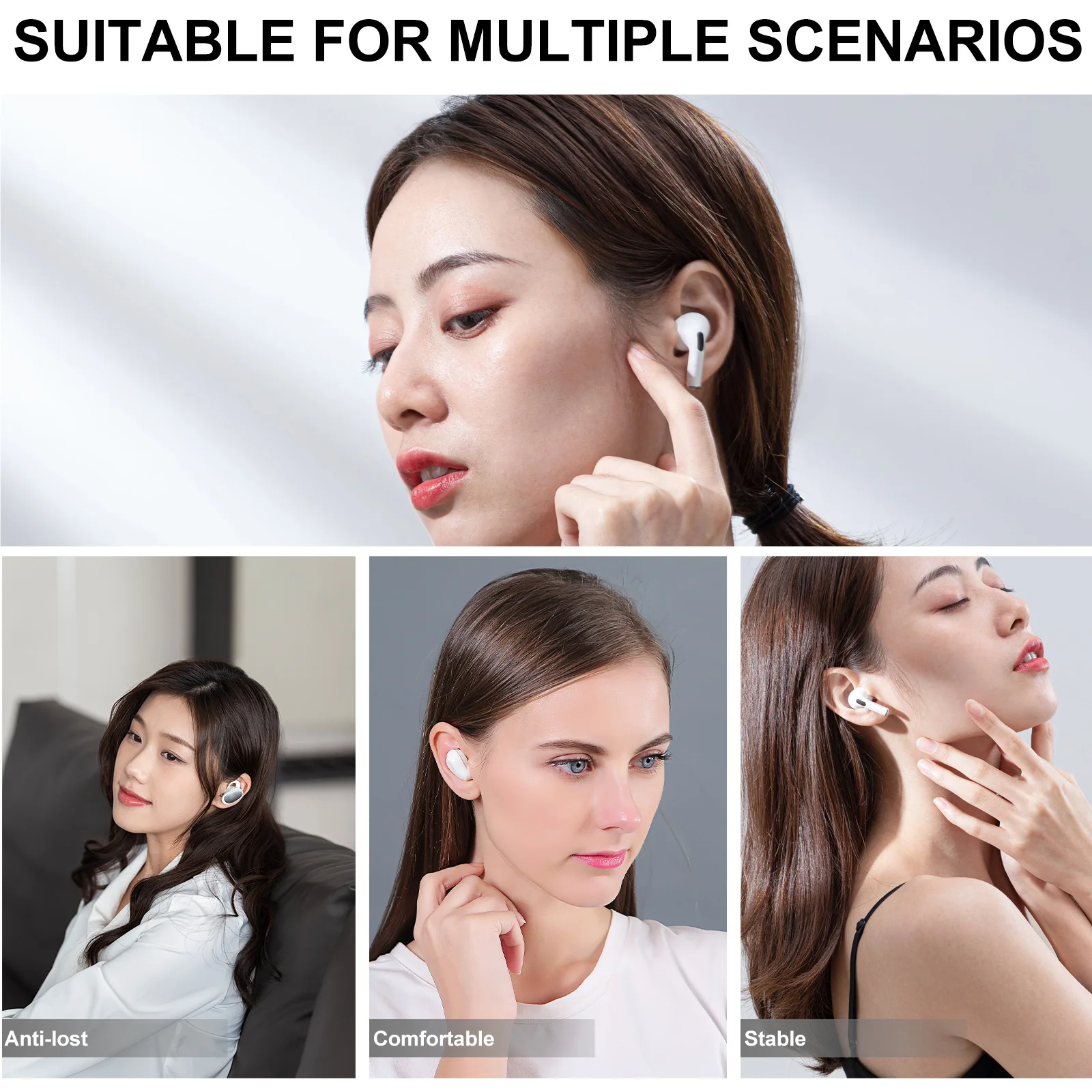 

2Pcs Anti-Lost Earphone Hook Adjustable Multi-Color Clips for Running Cycling 1 Anti-Lost Earphone Hooks