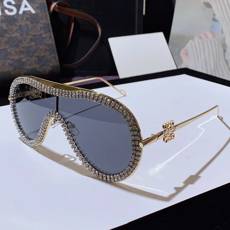 نظارات الضفدع المعدنية العصرية الجديدة المصنوعة يدويًا مرصعة بالألماس، عدسات ملونة على شكل نجمة، نظارات شمسية عصرية #5