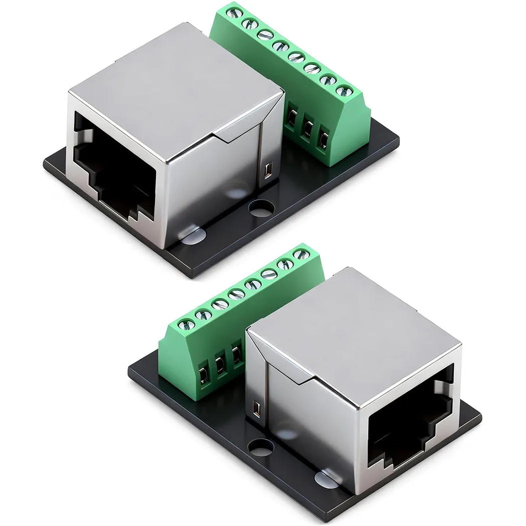 RJ45 Ethernet Single Female Connector Breakout Board,2.54mm Pitch RJ45 Screw Terminal Board Network Adapter Terminal