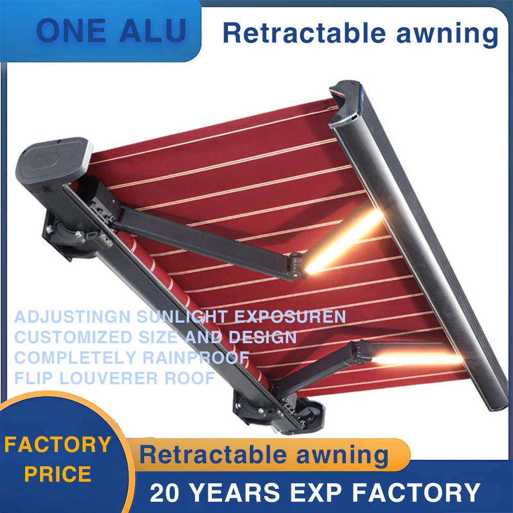 

Wholesale only Motorized Full Awning Sun Shades Outdoor Retractable Awning Garden Buildings sun shed Factory Quality