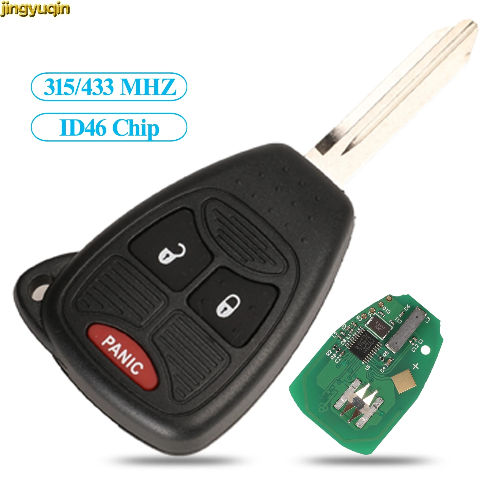 

Jingyuqin Remote Car Key 315/433Mhz ID46 PCF7941 For Dodge RAM JEEP Commander Compass Grand Cherokee Liberty Wrangler Chrysler