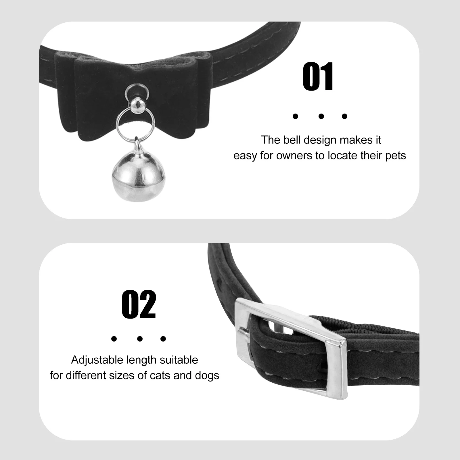 

4Pcs Pet Collars Bowknot Adjustable Bell Collar Puppy Cat Collar Party Accessories Puppy Collars Cat Neck Decor