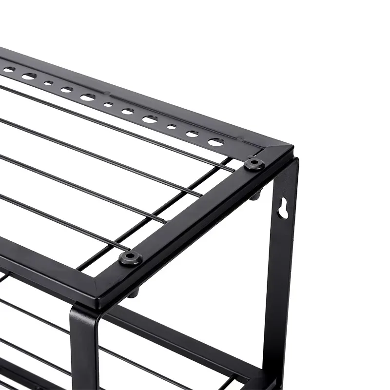 مخصص الثقيلة الطاقة 3 طبقة أداة المنظم جدار جبل المعادن المرآب الرف 7 الحفر شماعات تخزين الرف