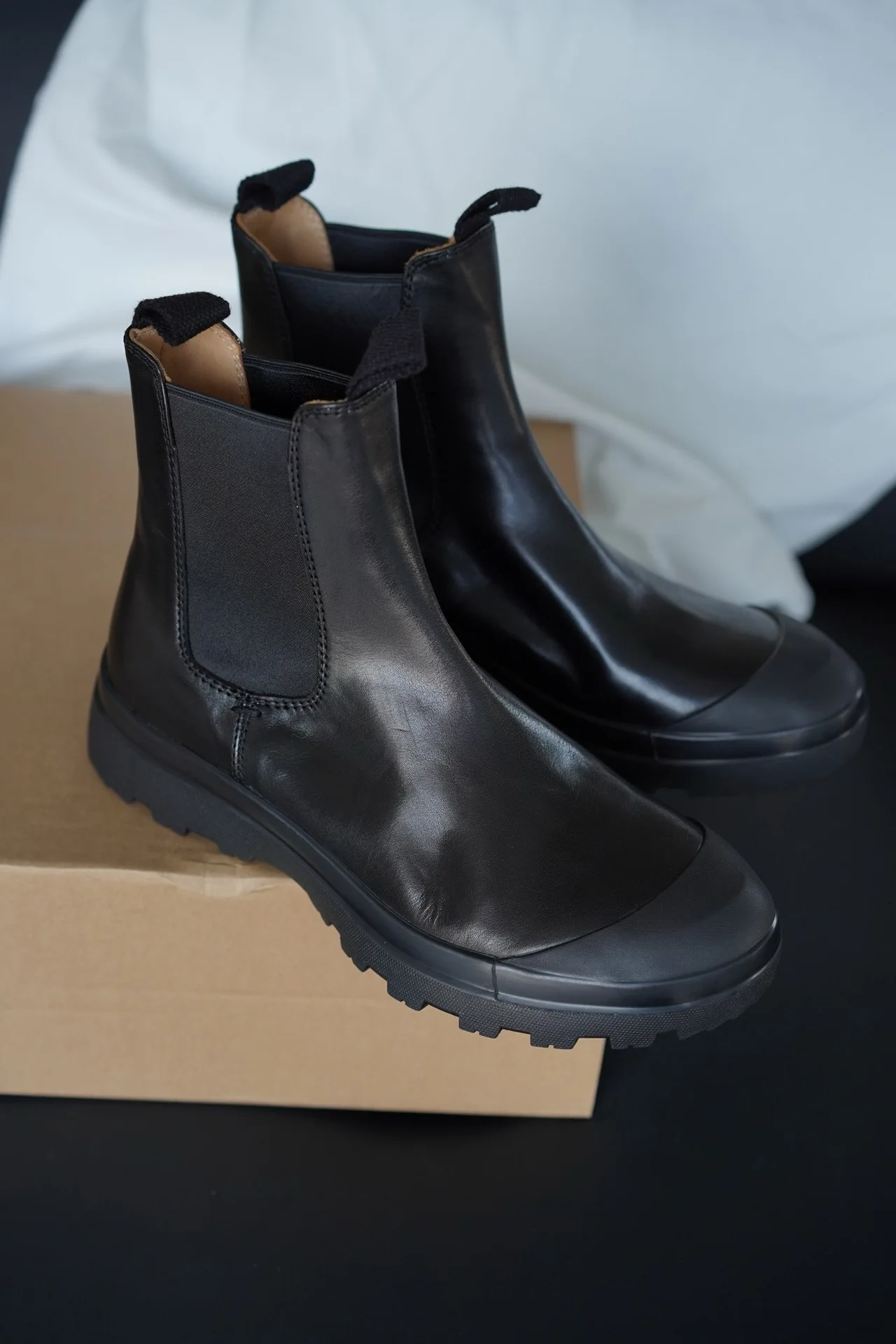 Jenny&Dave British Retro Washed Cowhide Soft Chelsea Boots Minimalist And Fashionable Winter Women's Boots Women