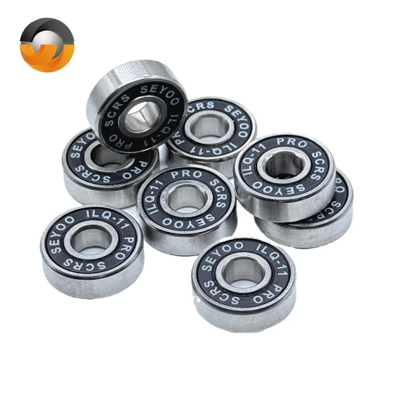 8Pcs Roller Skate Wheel Bearings Deep Groove 608RS ABEC-9 Miniature Ball Bearings Chrome Steel Bearing for Skateboard