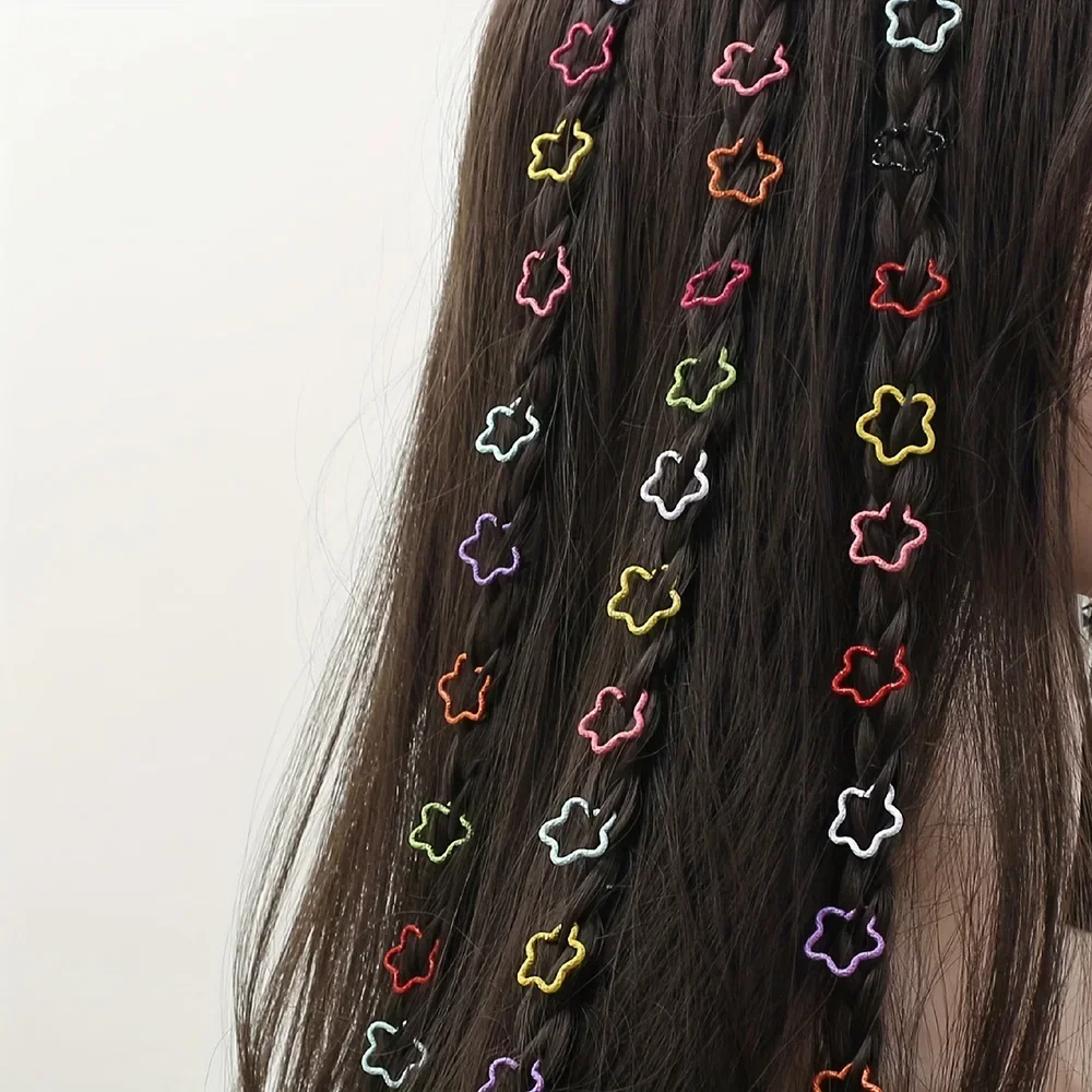30 قطعة حلقات الشعر سبيكة الكفة دبابيس الشعر نجمة خمر حلقات جوفاء إكسسوارات الشعر للضفائر