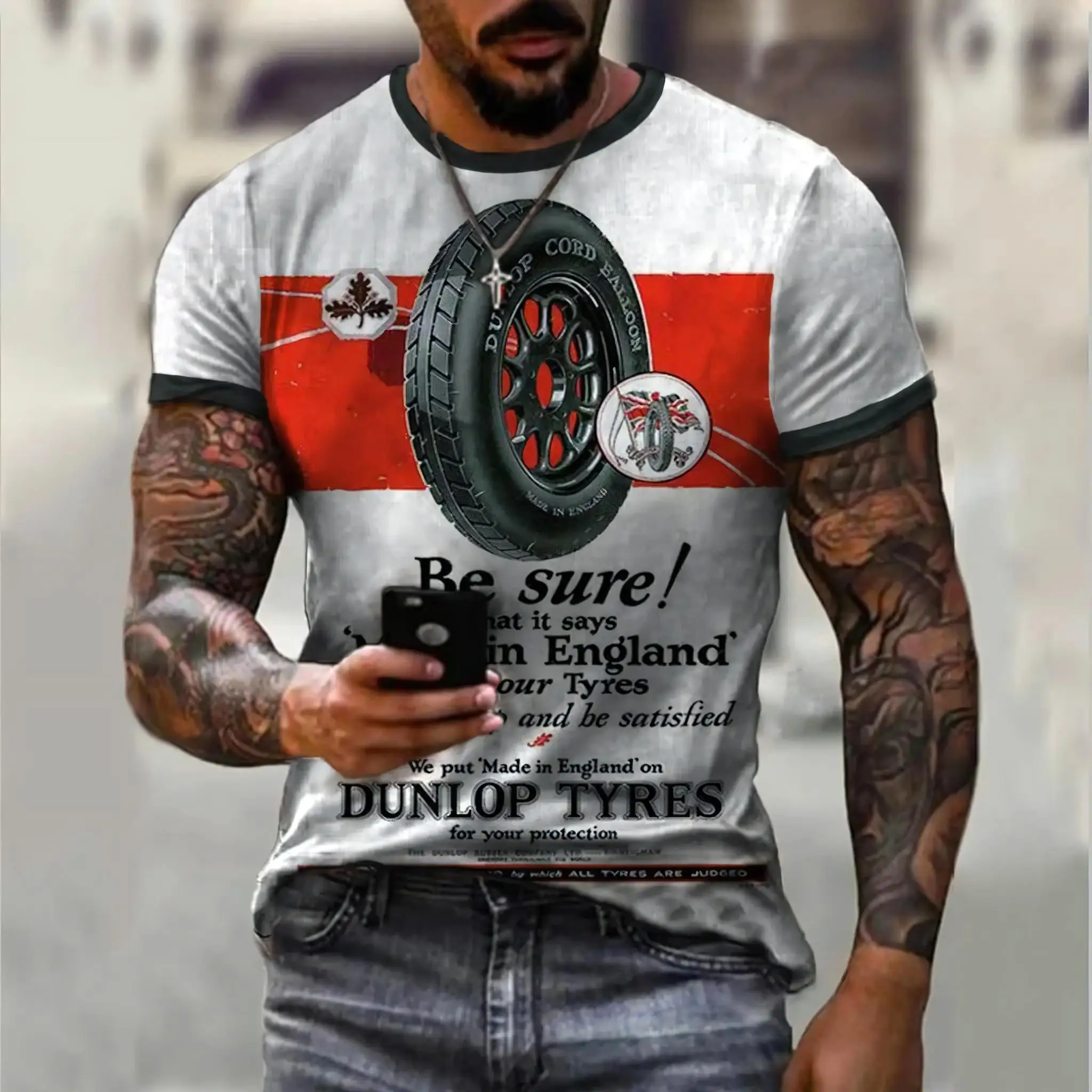 Camiseta Men's T-shirt Gulf Letter Graphic Men's American Retro T-shirt Short Sleeve T-shirt Man T-shirt Mens Casual Tops Mens T