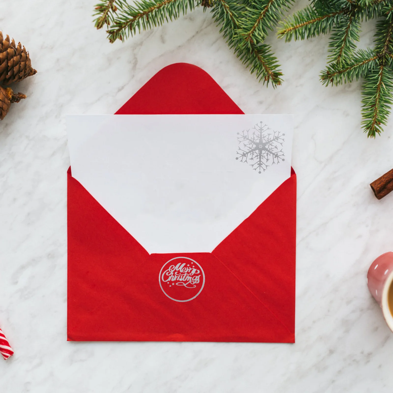 

1 Roll Snowflake Christmas Stickers Exquisite DIY Christmas Themed Festival Decals Xmas Sticker Craft for Laptop Gifts