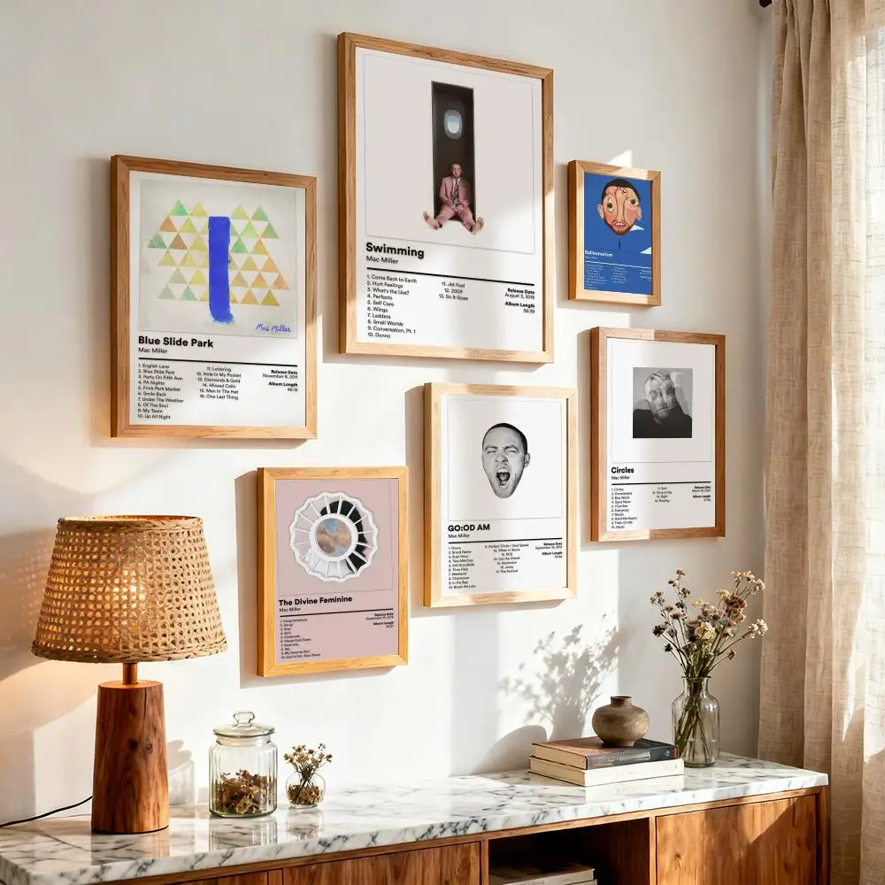 Singer Mac M-Miller Painting Calligraphy Aesthetic Canvas Wall Poster Modern Room Bedroom Cafe Wall Artwork
