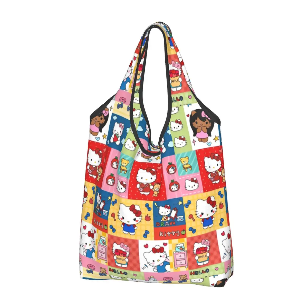 

Anime Hello Kitty Shopper Bag Beach Handbags Women Designer Shoulder Bag Y2k Cloth Tote Bag