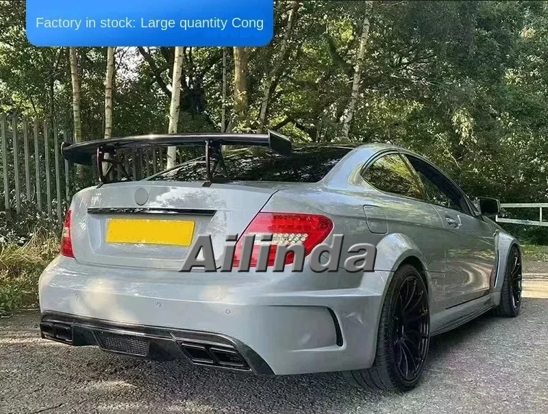 Suitable for Mercedes-Benz C-Class W204AMG modified BS high tail wing wide body large surround kit bar C63 two-door version