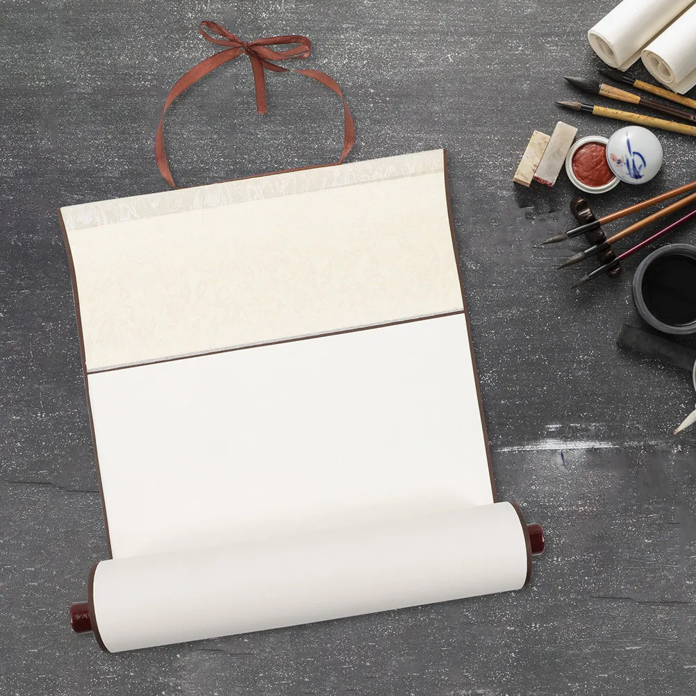 

Blank Chinese Calligraphy Scroll High Absorbency Scroll Paper for Ink Painting Brush Calligraphy Art Supply Scrolls