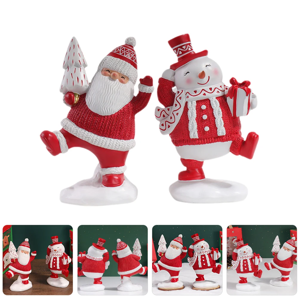 

1Set Christmas Snowman Design Beautiful Resin Craft Tabletop Decor for Kitchen Office Desk Mantel Xmas Holiday Season