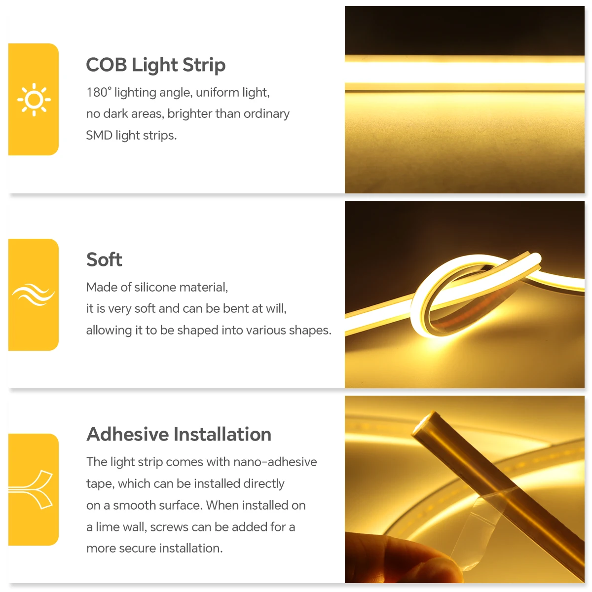 شريط إضاءة LED COB من السيليكون الحقيقي 280 مصباح LED/م، مقاوم للماء، قابس الاتحاد الأوروبي 220 فولت، لتزيين علامة الإعلانات المعمارية للفندق المنزلي