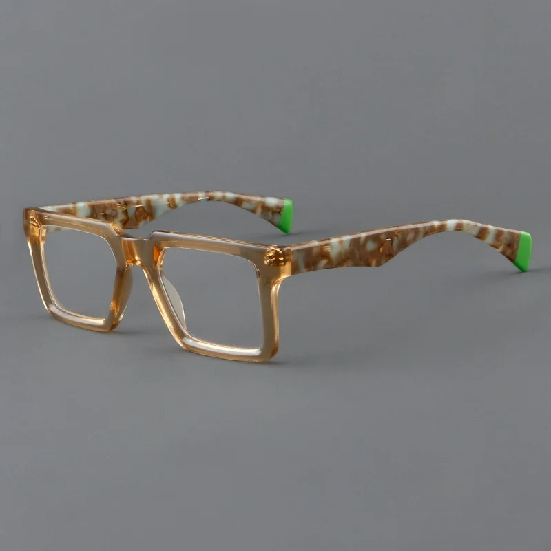 Neu im Jahr 2024: Retro-Quadratische Brillenfassung für Herren, modische optische Brillenfassung für Damen, Modell 25005 – Detail 6