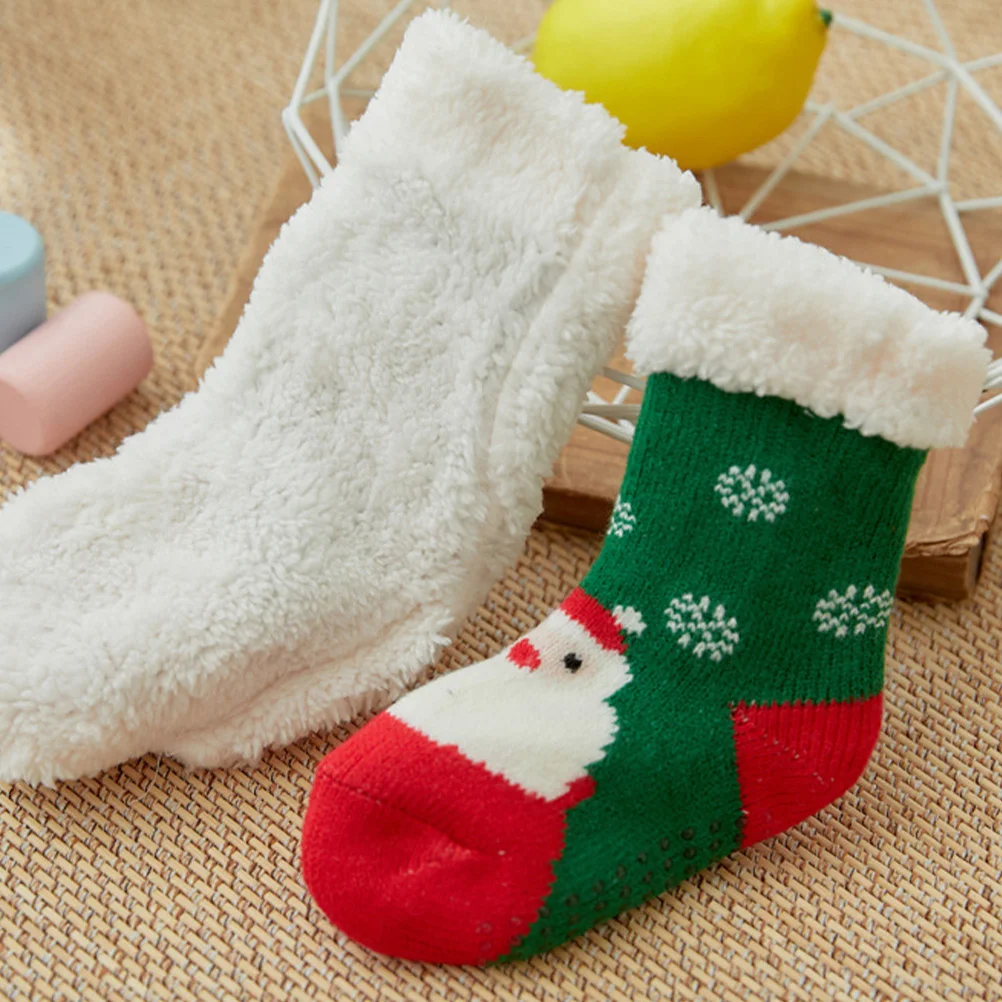 

Anti-Skid Baby Christmas Themed Thickened Toddler Floor Socks Non-Slip Warm Kids Socks For Indoor Party Decoration Xmas
