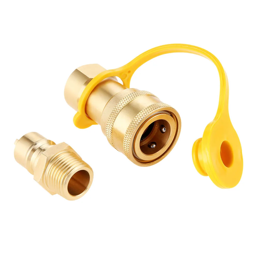 1/2 Inch Gas Adapter Brass Quick Connection Adapter For Equipment Installation Propane Systems Secure And Tight Connection