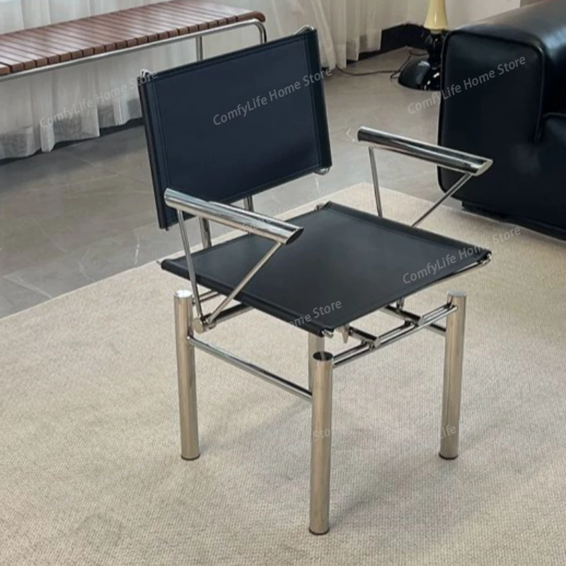

Luxury Modern Dining Chairs Dining Chairs Waiting Waiting Balcony Restaurant Dining Chairs Metal Arm Creative Silla Furniture