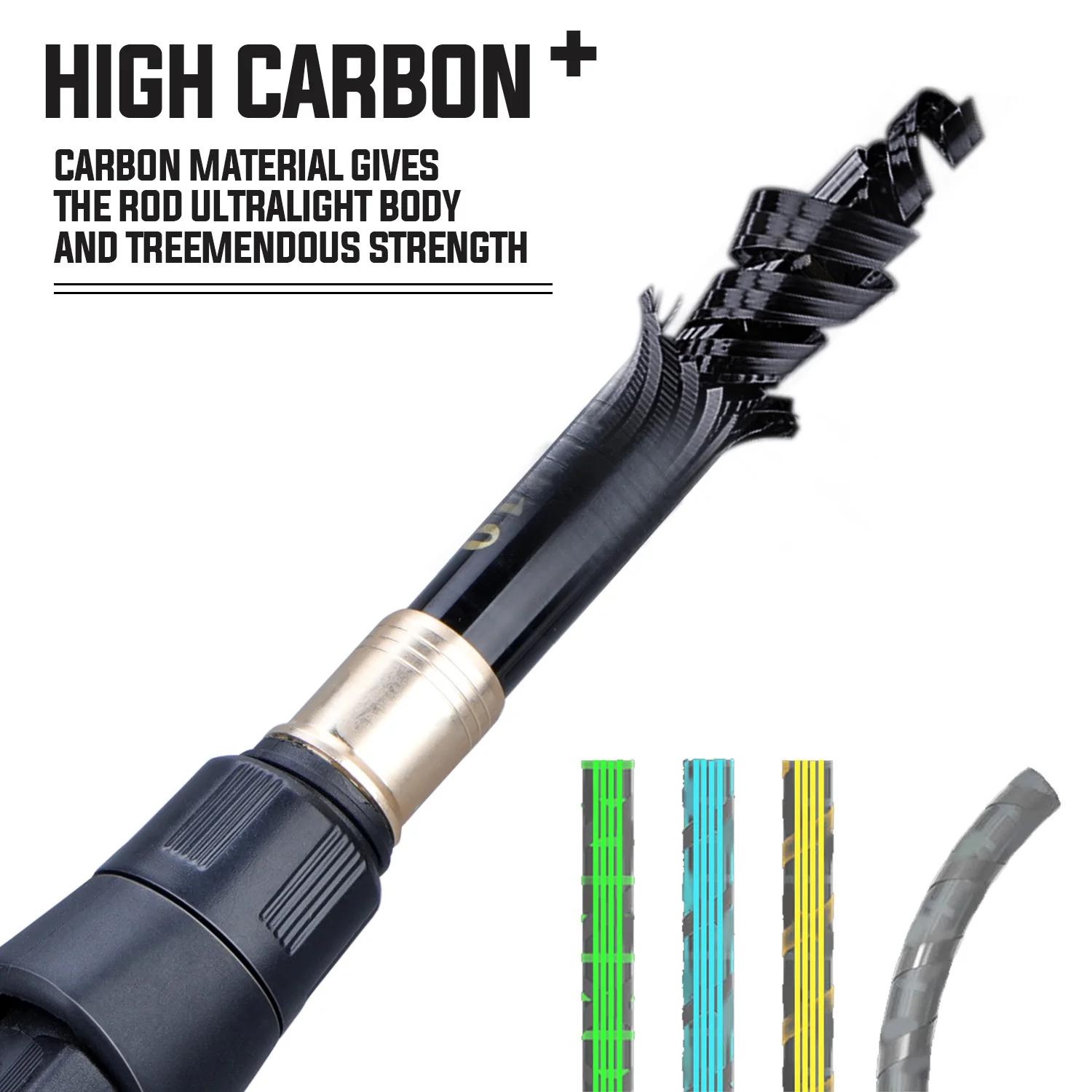 Sougayilang Telescopic Fishing Rod 1.8-2.4m  Ultralight  Spinning/Casting Rod for Fishing Carbon Fiber Fishing Pole Tackle Pesca image 4