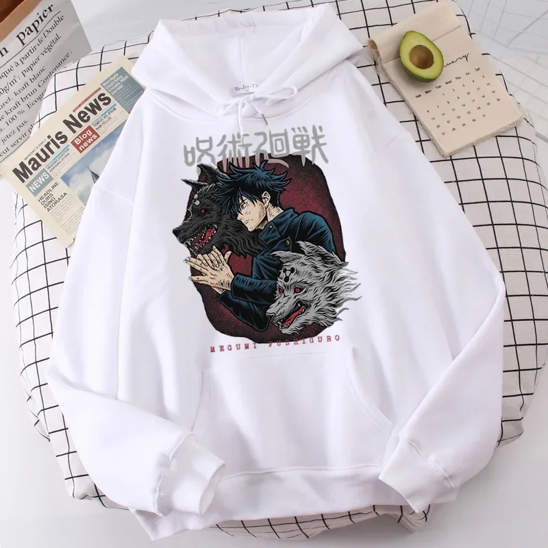 Women\'s Hoodies Japanese Anime Jujutsu Kaisen Hoodie Yuji Itadori Cartoon Sweatshirts Tops Kawaii Gojo Satoru Graphic Streetwear