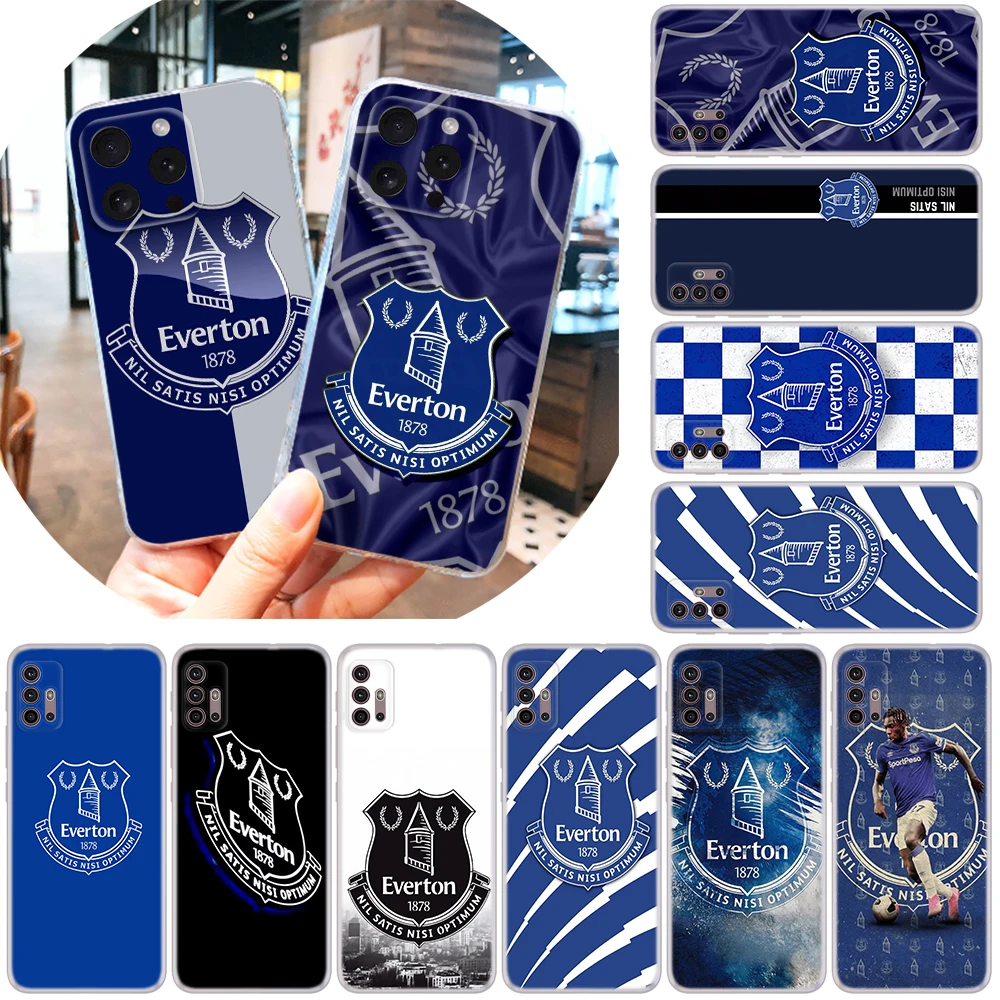 E-Everton logo Soft Case for Moto G41 G32 G41 G23 G50 G51 G60 G7 G8 Power G71 G9 Play Plus P40