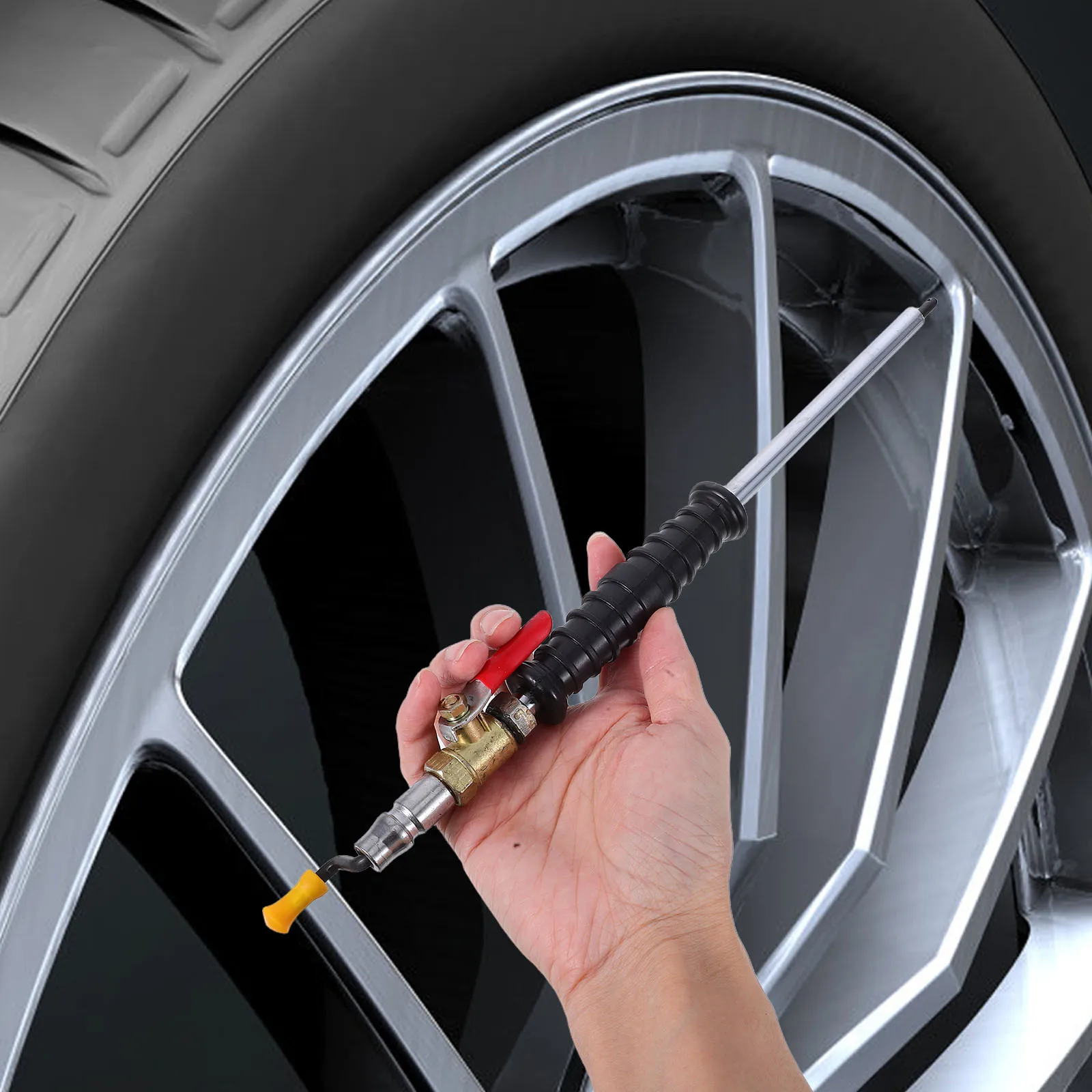 

Car Tire Inflator Stem Heavy Duty Inflation Rod For Large Vehicles Electric Vehicle Adapter Pump Nozzle Iron