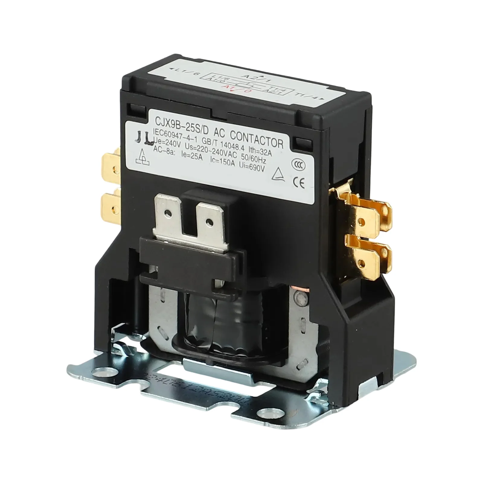 Contattore CA per condizionatore d'aria 58,5x51x62mm Relè unipolare CJX9B/25S/D 220V Per dispositivi fino a 600 per VAC