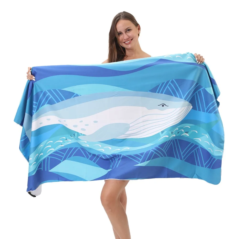 Microfiber Quick-dry Bath Towel 31.5x63in Absorb Water Beach Towel Fitness Swim Outdoor Camping Picnic Blanket Beach Blanket view 2