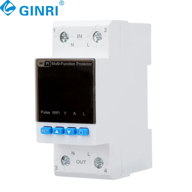 TUYA WiFi Smart 63A AC 220V Over Under Circuit Earth Leakage Voltage Protector Relay Device Breaker Switch Meter