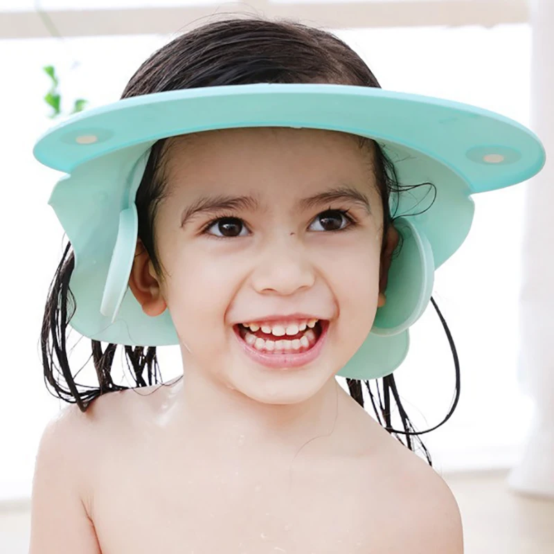 Baby Shower Soft Cap Adjustable Hair Wash Hat for Kids Ear Protection Safe Children Shampoo Bathing Shower Protect Head Cover