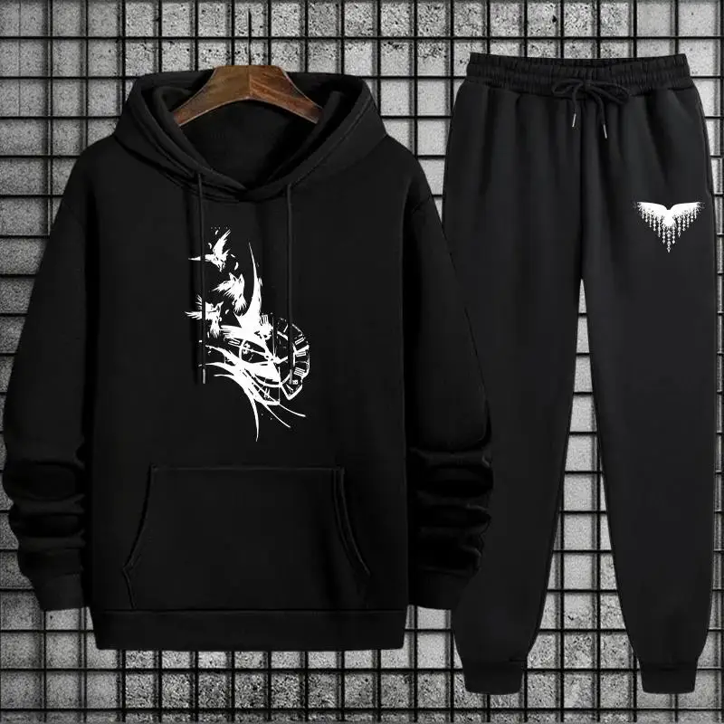 

2025 Autumn Hot Sale Men's Sportswear Hoodie + Sweatpants 2pcs Set Urban Casual Fashion Sweatshirt Outfit Male Jogging Tracksuit