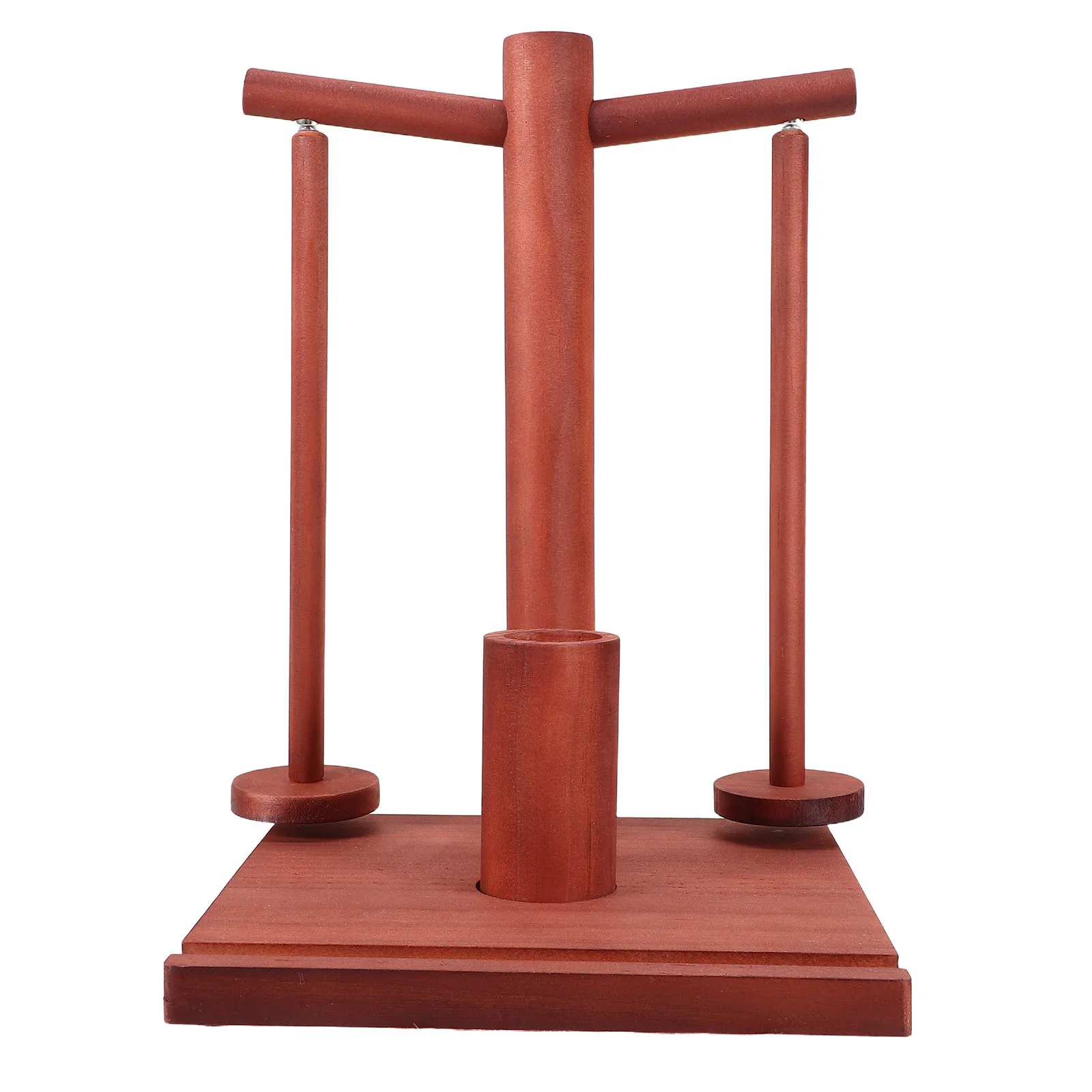 

Wooden Yarn Organizer Rotating Double Spindles Stable Base Thread Storage Rack Home DIY Crocheting Knitting Yarn Storage Rack