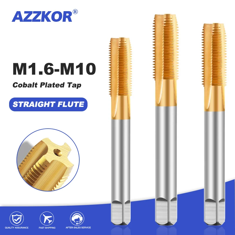 Screw Taps Standard Tooth Straight Flute Machine Screw Taps And Die Set Silvery Machine Taps For Material Iron Copper Mater