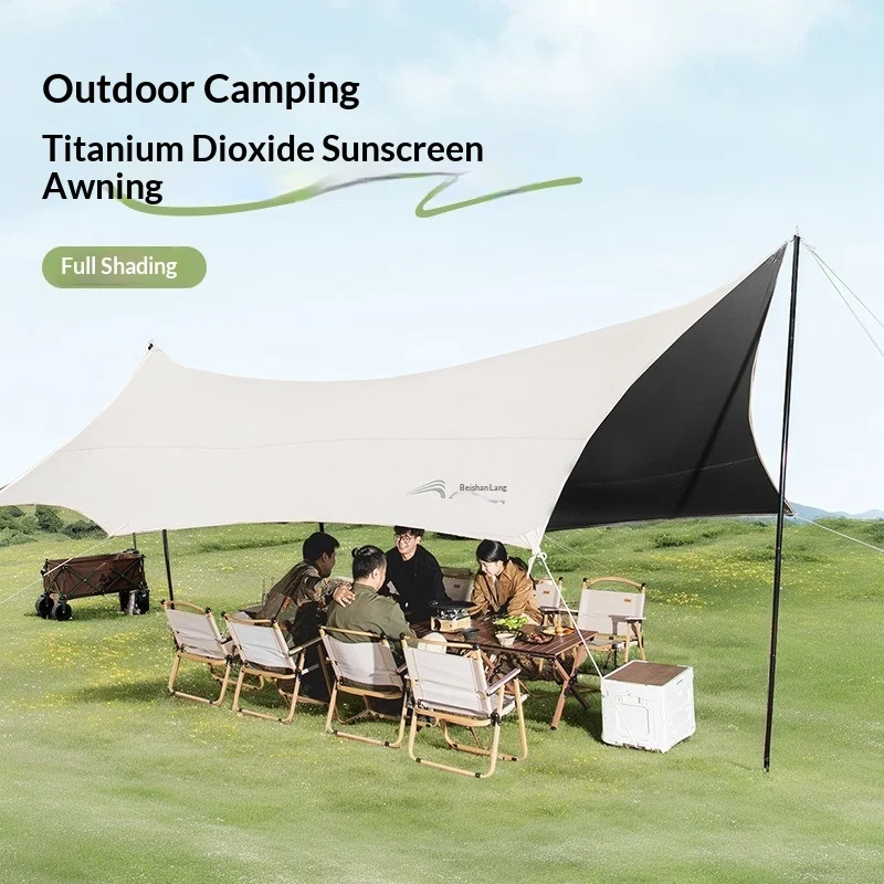 

Octagon Titanium Black Coated Canopy Tent Camping Picnic Shelter Waterproof UV Protection Tall Complete Set Tent Camping