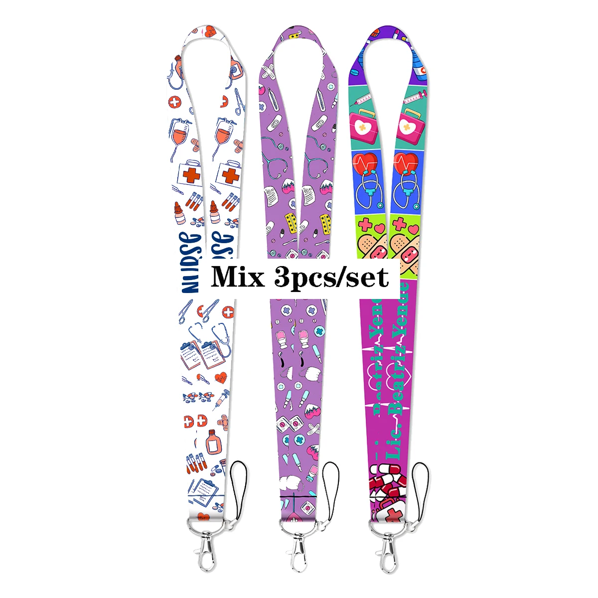 

Doctor and Nurse Rope Strap Keychain Medical Lanyard For Cars Motorcycles Keys Anti-Lost Hang Rope Fashion Accessories Gift 3PCS