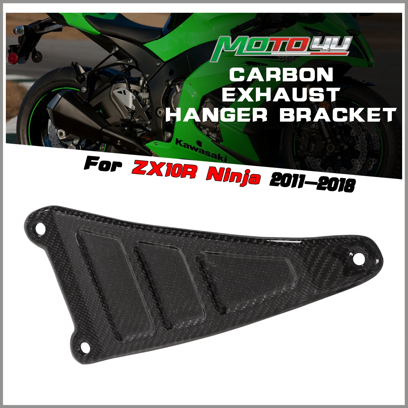 

For Kawasaki ZX10R ZX-10R Ninja 2011-2018 Carbon Fiber Exhaust Hanger Bracket Motorcycle Modification