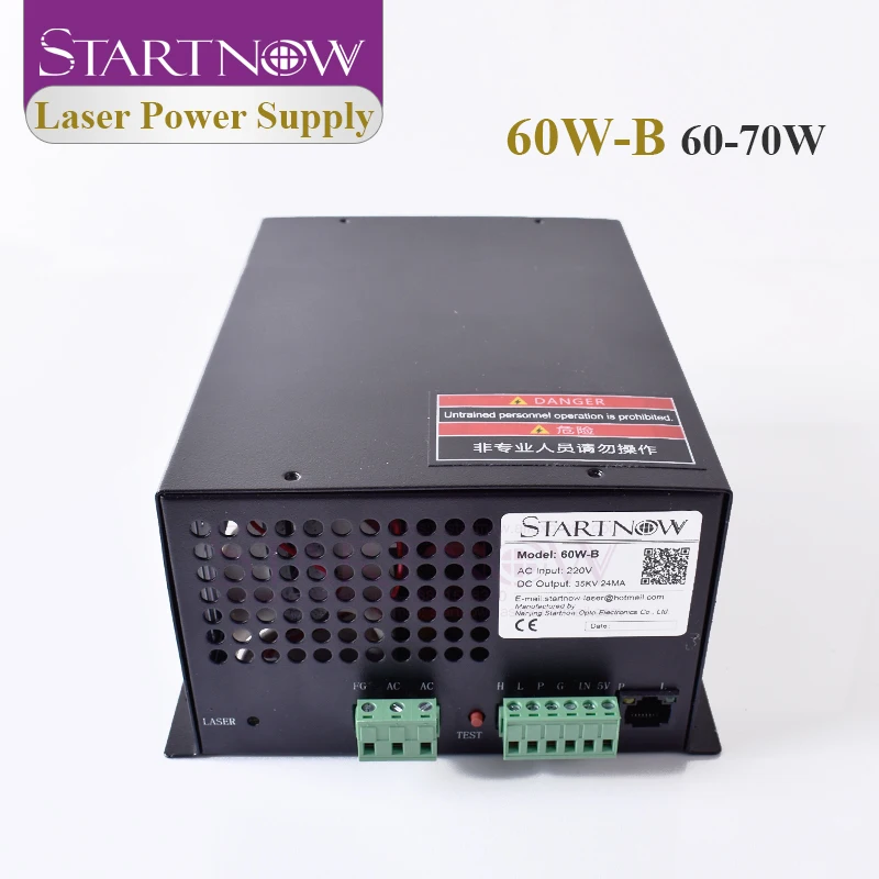 Startnow 60W-B/80W-B CO2 Laser Power Supply With 110V 220V High Voltage With Network Port for CO2 Laser Tube Laser Cutting Part