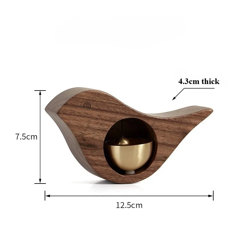 Walnut Wooden Door Wooden Wind Chime Suction Door Copper Bell Refrigerator Decoration Household Small Pendant