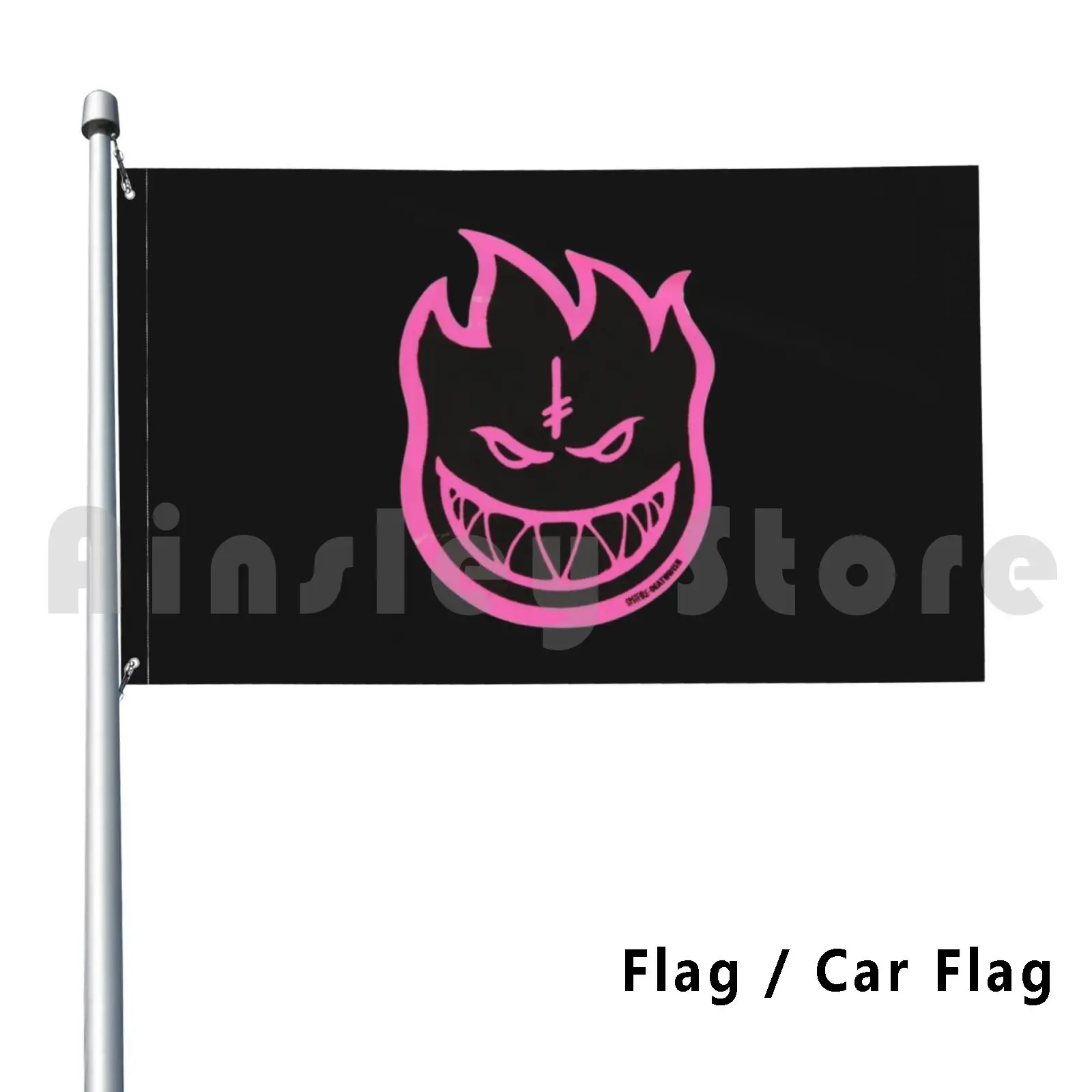 Spitfire X Deathwish Pink Outdoor Decor Flag Car Flag Spitfire Wheels Spitfire Deathwish Deathwish Skateboards Pink