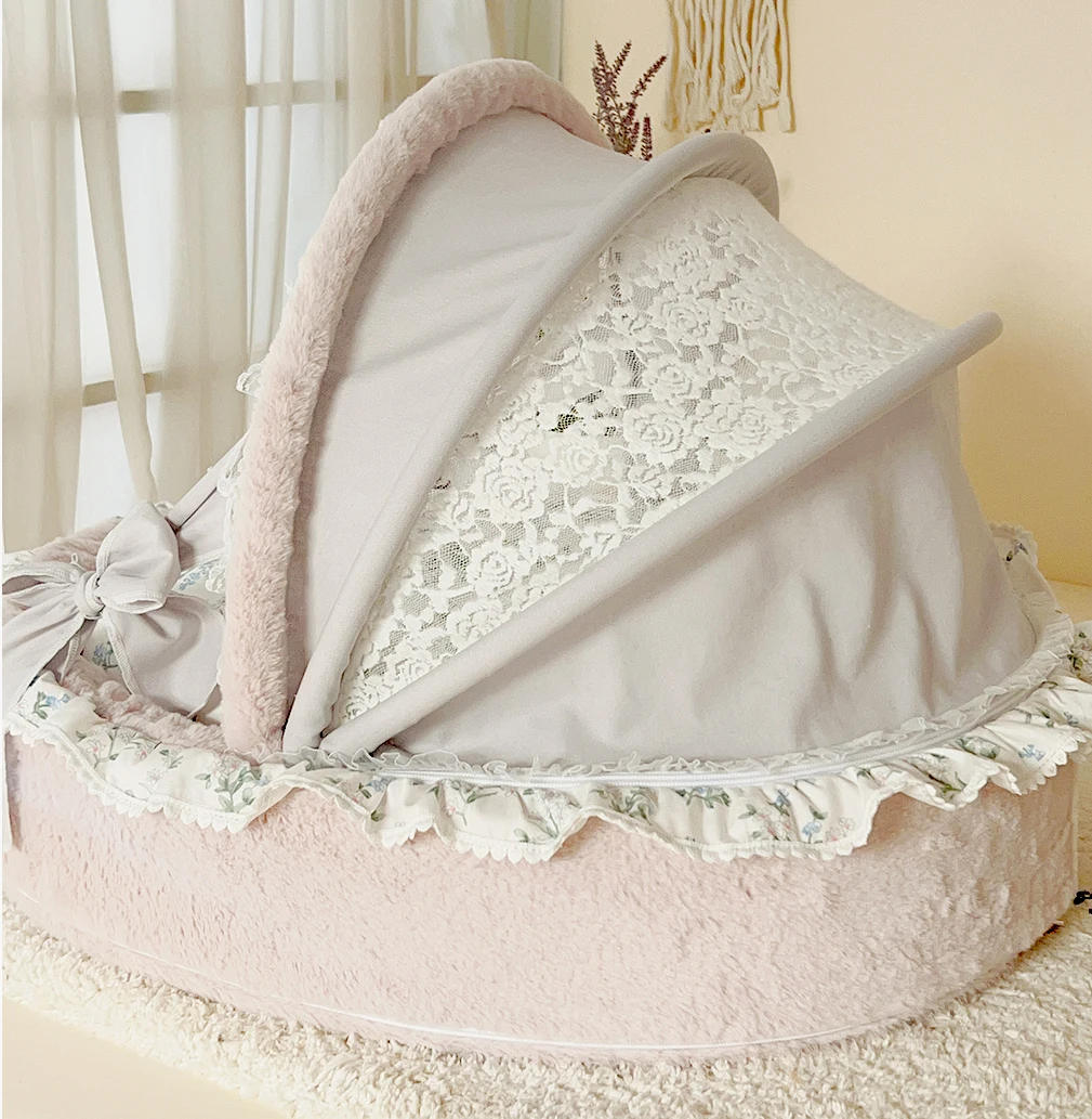 Imagem -02 - Cama de Berço com Algodão Cama Princesa para Cachorro e Gatinho Sofá Almofada para Cachorro Morandi Puppy Sofa