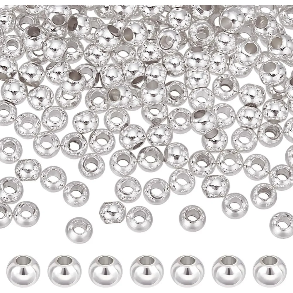 

300 шт. 3 мм бусины-разделители, гладкие круглые бусины, ювелирные изделия, серебряные бусины, маленькие латунные бусины-разделители, свободные бусины, металлические шариковые бусины, бусины